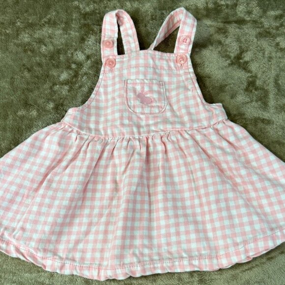Carter's Other - Carter's Just One You Baby Girls Gingham Bunny Overall Skirt Easter Pink 9M
